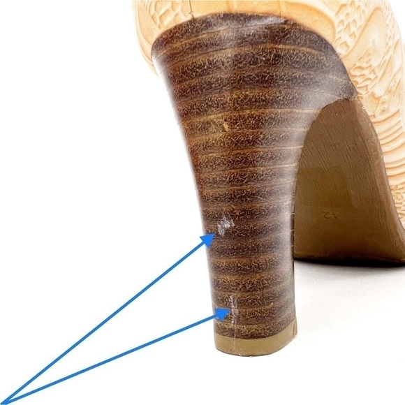 L’Artiste Adrina Bootie Pink & Tan Floral Peep Toe Heels Euro Size 42 = US 11 - Picture 10 of 13